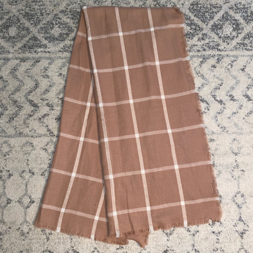 Mauve Plaid Blanket Scarf